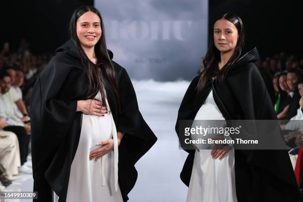 Models walk the runway during the KaistorSt show during New Zealand Fashion Week 23: Kahuria at Viaduct Events Centre‎ on August 31, 2023 in...