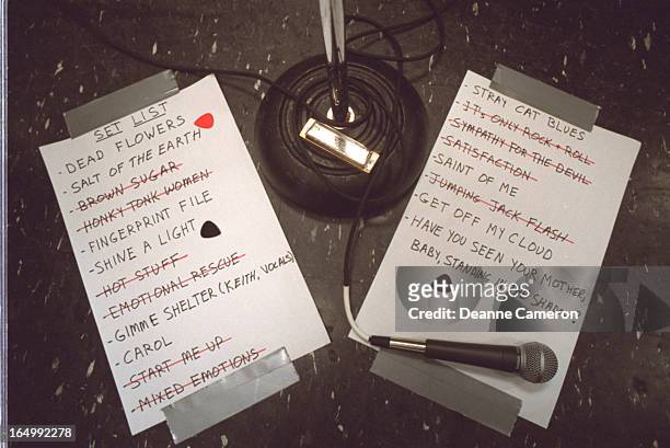 Photo illustration for article about the Rolling Stones set list. Shot at Long & McQuade, 925 Bloor Street West. --