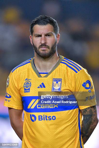 Andre-Pierre Gignac of Tigres pose prior the 5th round match between Tigres UANL and Santos Laguna as part of Torneo Apertura 2023 Liga MX at...