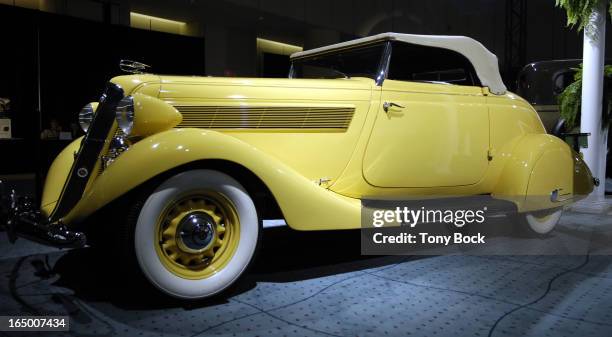 Exhibition of Historic Studebaker cars at the Toronto Car Show. The 1935 Commander Roadster. Tb