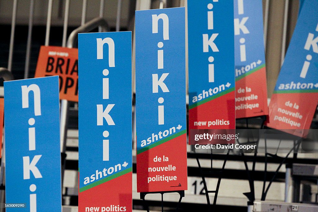Niki Ashton NDP leadership candidate sign Friday afternoon March 23, 2012