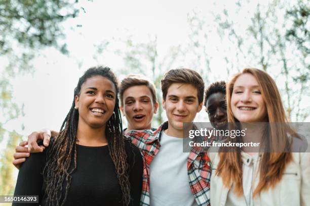 happiness friends smiling together - campus party stock pictures, royalty-free photos & images