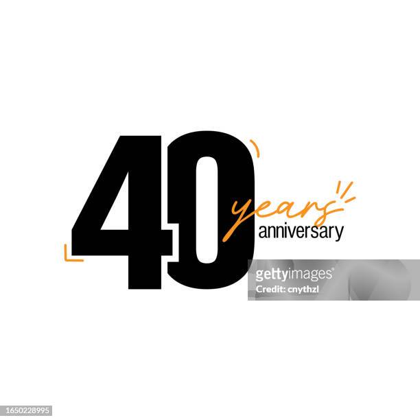40 years anniversary vector template design illustration for greeting card, poster, brochure, web banner etc. - 40th anniversary stock illustrations