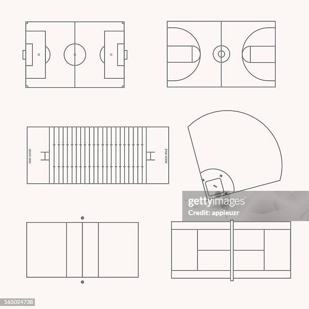 sportanlagen - playing field stock-grafiken, -clipart, -cartoons und -symbole