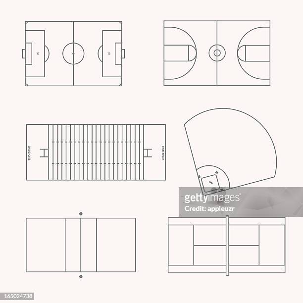 sports fields - football pitch vector stock illustrations