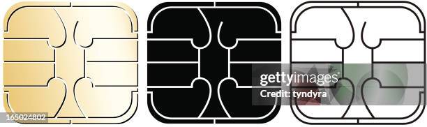 credit card chip - microelectronics stock illustrations