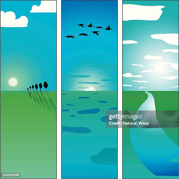 sunrise tablets - florida landscape stock illustrations