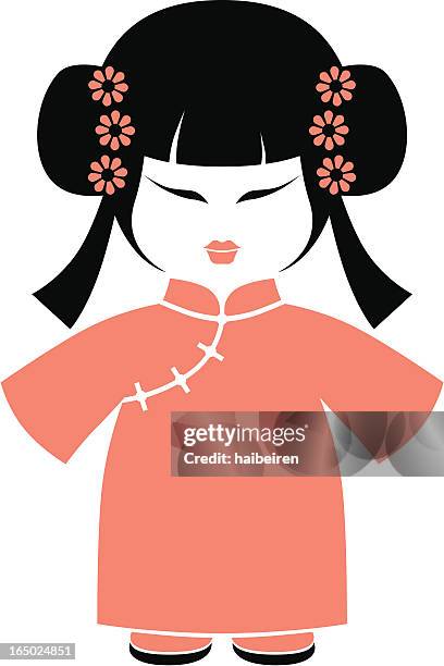 pink princess - cheongsam stock illustrations