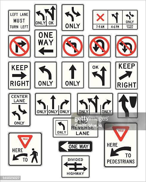 der beschilderung in richtung vektor-format - vorfahrt beachten stock-grafiken, -clipart, -cartoons und -symbole