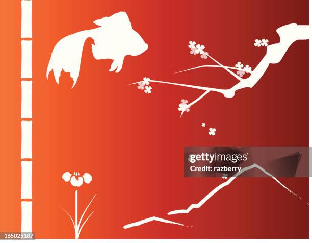 asian elements (vector) - iris flower stock illustrations