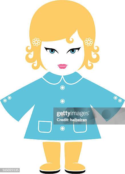 Blonde Caucasian Doll High-Res Vector Graphic