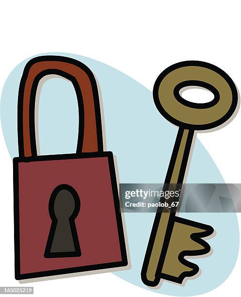 key and lock vector - lockout stock illustrations