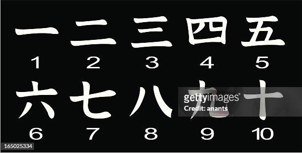 ベクトル-日本の漢字ナンバーズ 1 ～10 - 日本語の文字点のイラスト素材／クリップアート素材／マンガ素材／アイコン素材