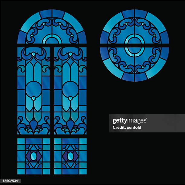 stockillustraties, clipart, cartoons en iconen met stained glass window graphic images - stained glass