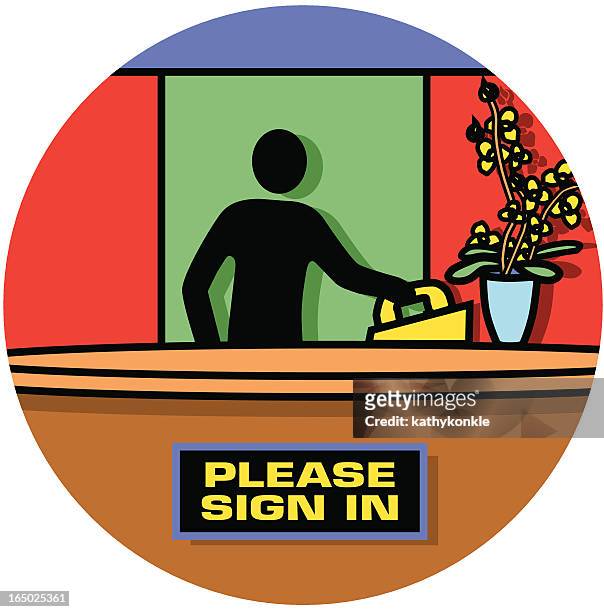 answering the phone icon - door attendant stock illustrations