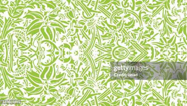 illustrazioni stock, clip art, cartoni animati e icone di tendenza di art nouveau piante-vettoriale - linoleografia