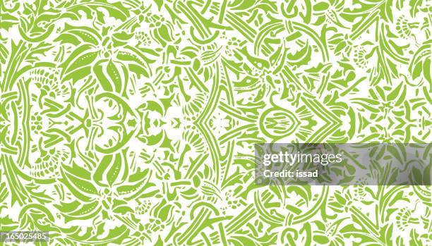 bildbanksillustrationer, clip art samt tecknat material och ikoner med art nouveau plants - vector - linocut