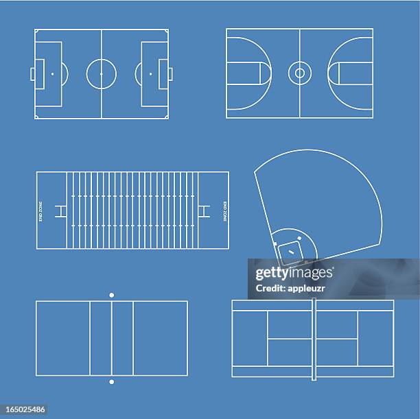 bildbanksillustrationer, clip art samt tecknat material och ikoner med sports fields - volleyboll