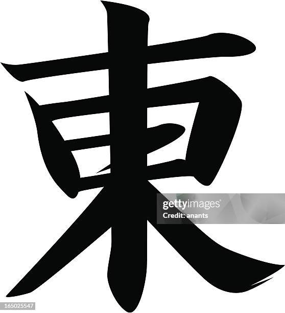 bildbanksillustrationer, clip art samt tecknat material och ikoner med vector - japanese kanji character east - japansk skrift
