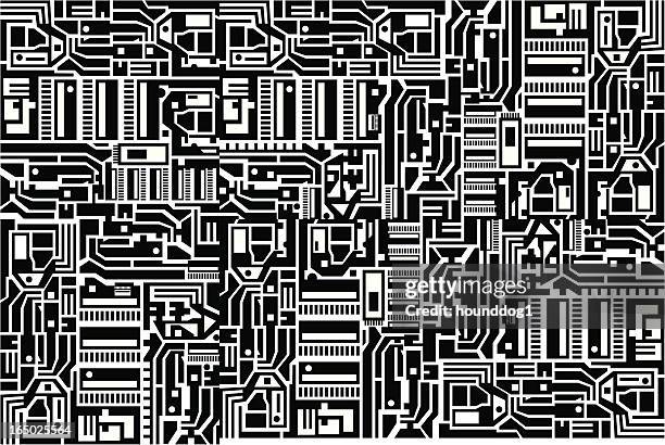 circuit pattern - led screen stock illustrations
