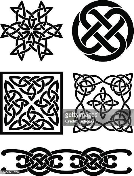 celtic knots - scottish culture stock illustrations