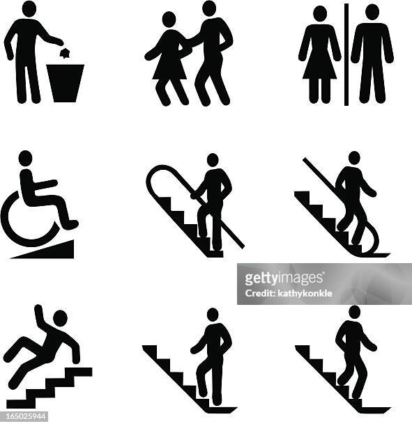 internationale symbole - disabled accessible boarding sign stock-grafiken, -clipart, -cartoons und -symbole