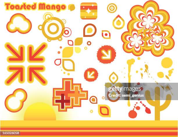 toasted mango - desert sunset stock illustrations