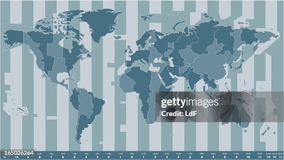 Time Zones World Map High-Res Vector Graphic - Getty Images
