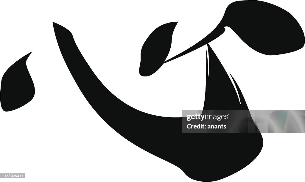 Vector de caracteres japoneses Kanji Kokoro (centro