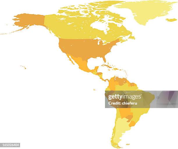 north and south america - density map stock illustrations