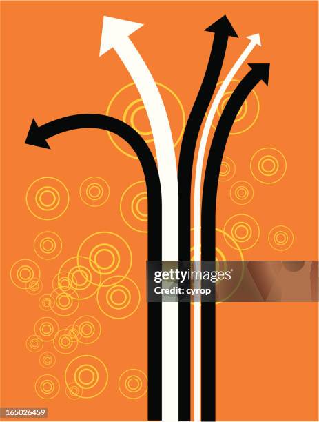 bildbanksillustrationer, clip art samt tecknat material och ikoner med hip arrows background - vägval