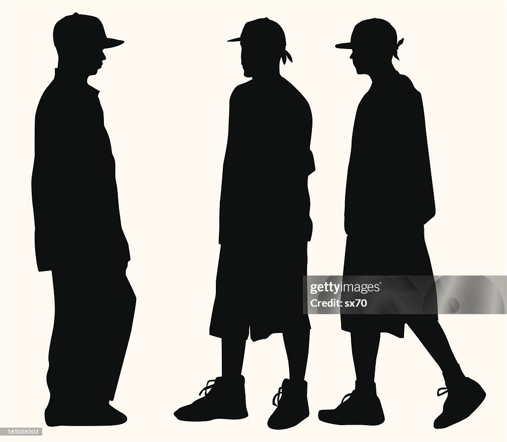 Hip Hop moda as adolescências (Vector