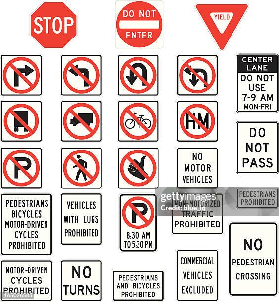 verbot schilder im vektor-format - vorfahrt beachten stock-grafiken, -clipart, -cartoons und -symbole