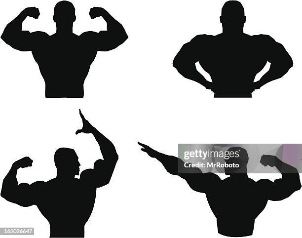 Traados E Silhueta Musclemen, Foto de stock