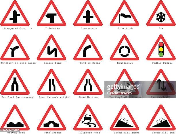 uk road signs: basic junctions - road sign 幅插畫檔、美工圖案、卡通及圖標
