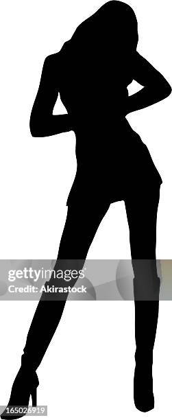 woman getting undressed (vector) - sensual dancing stock illustrations