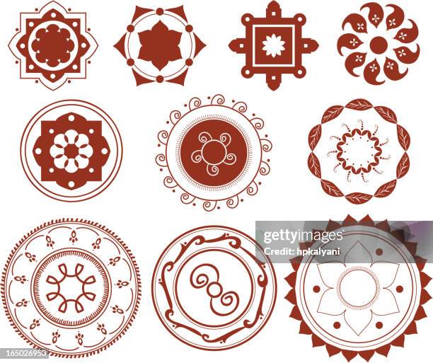 mehndi mandalas (vector) - indian pattern stock illustrations