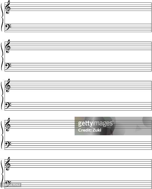 staff (piano) - sheet music stock illustrations