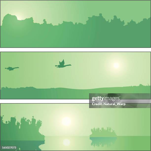 season panel fresh spring - spring rain stock illustrations