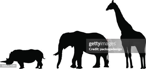 safari scene - serengeti elephants stock illustrations