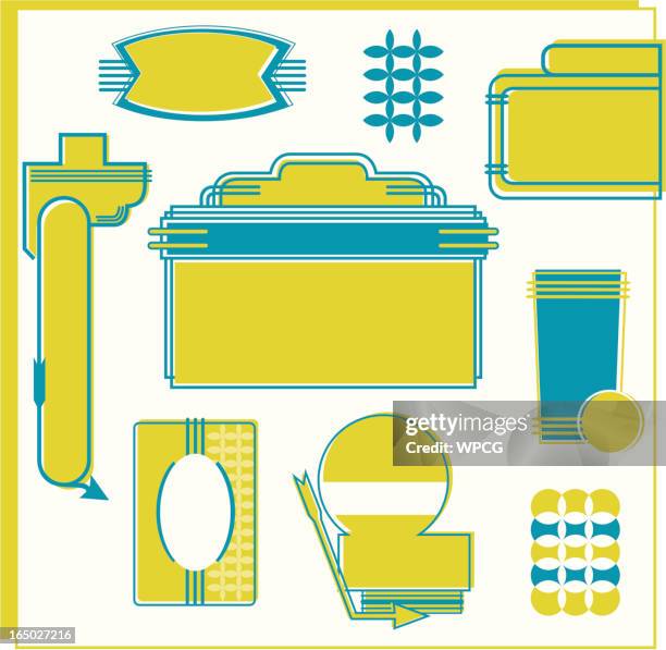 retro billboard collection - empty lobby stock illustrations
