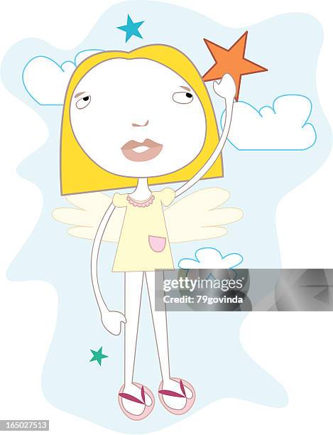 catching a star - furry slippers stock illustrations