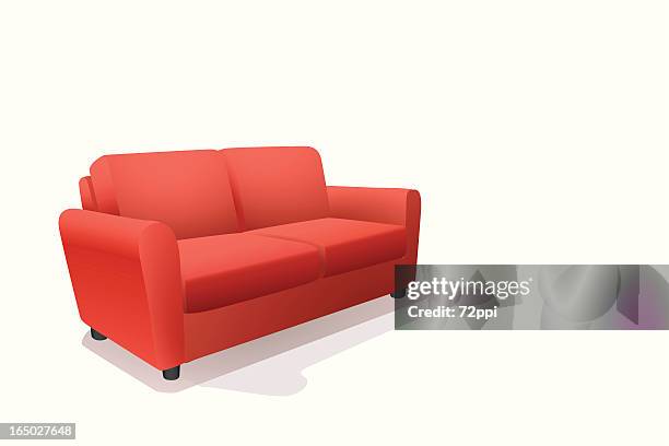 赤いのソファー - ソファ点のイラスト素材／クリップアート素材／マンガ素材／アイコン素材