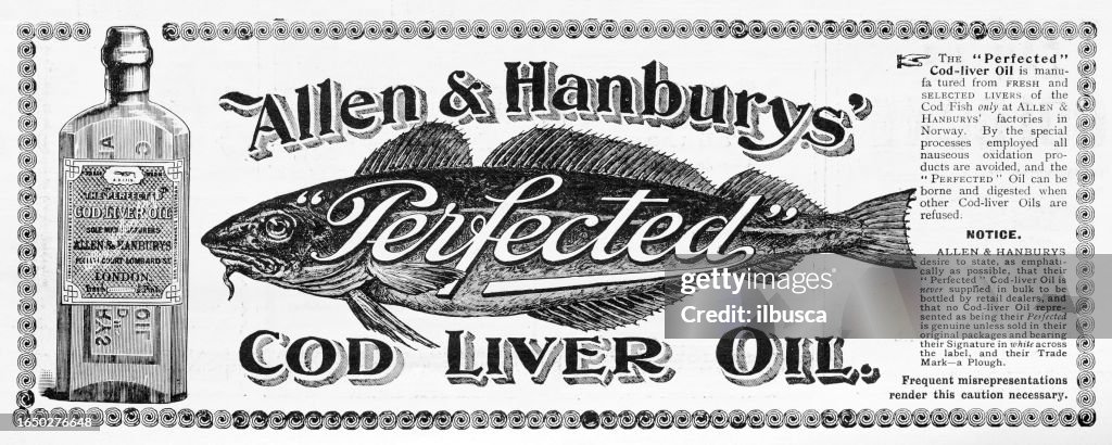 Antique image from British magazine: Cod liver oil