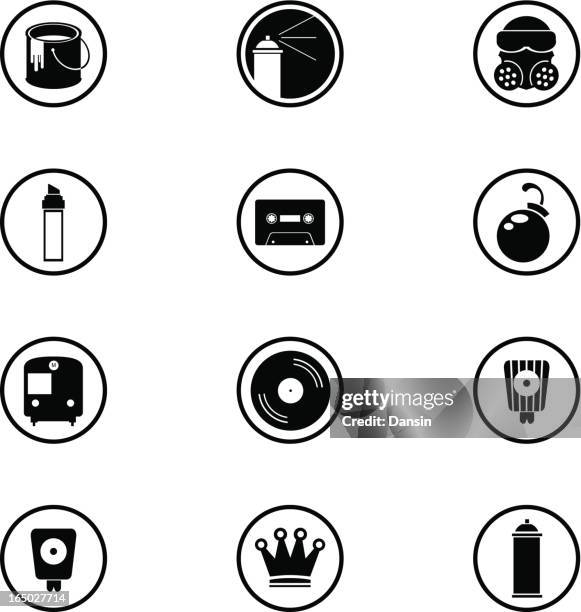 graffiti icon set - gasoline splash stock illustrations