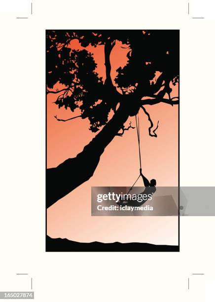 summer fun - swing set stock illustrations
