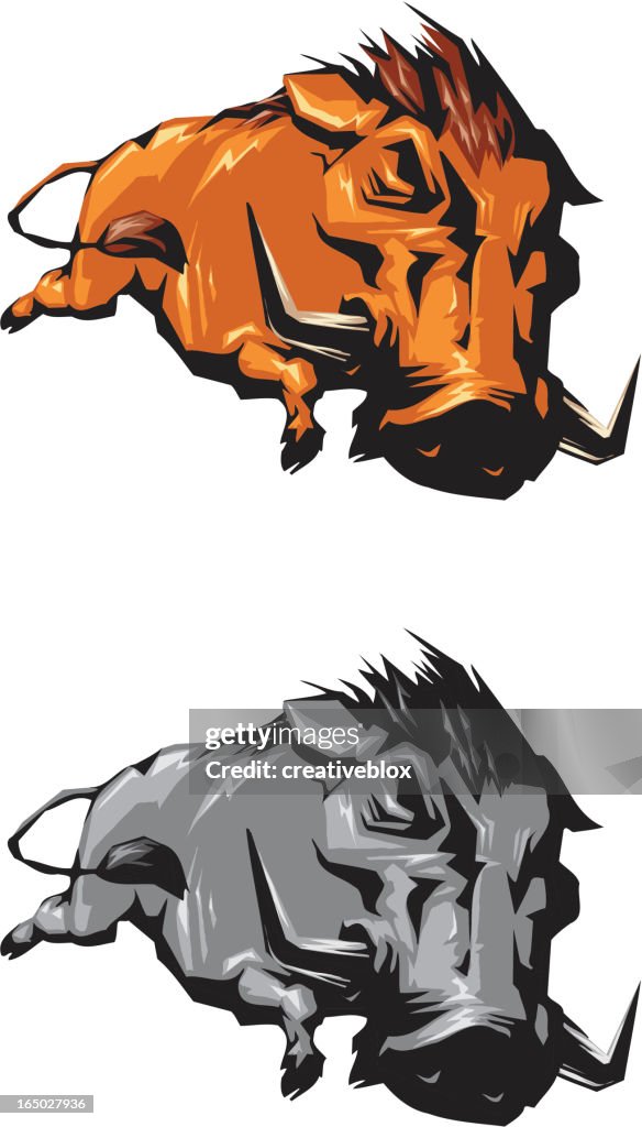 Warzenschwein-Maskottchen (jpg & Vektor