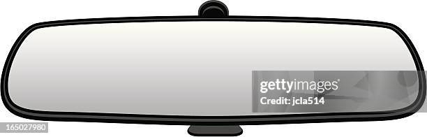 vector: car rear view mirror - look back stock illustrations