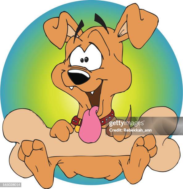 whatta bone!!!! - dog with bone stock illustrations