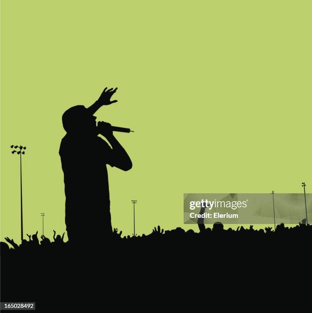 rock-konzert silhouette#01 - rap stock-grafiken, -clipart, -cartoons und -symbole